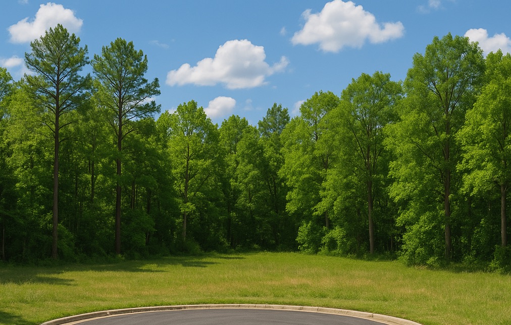 Wooded homesite at the end of a paved cul-de-sac